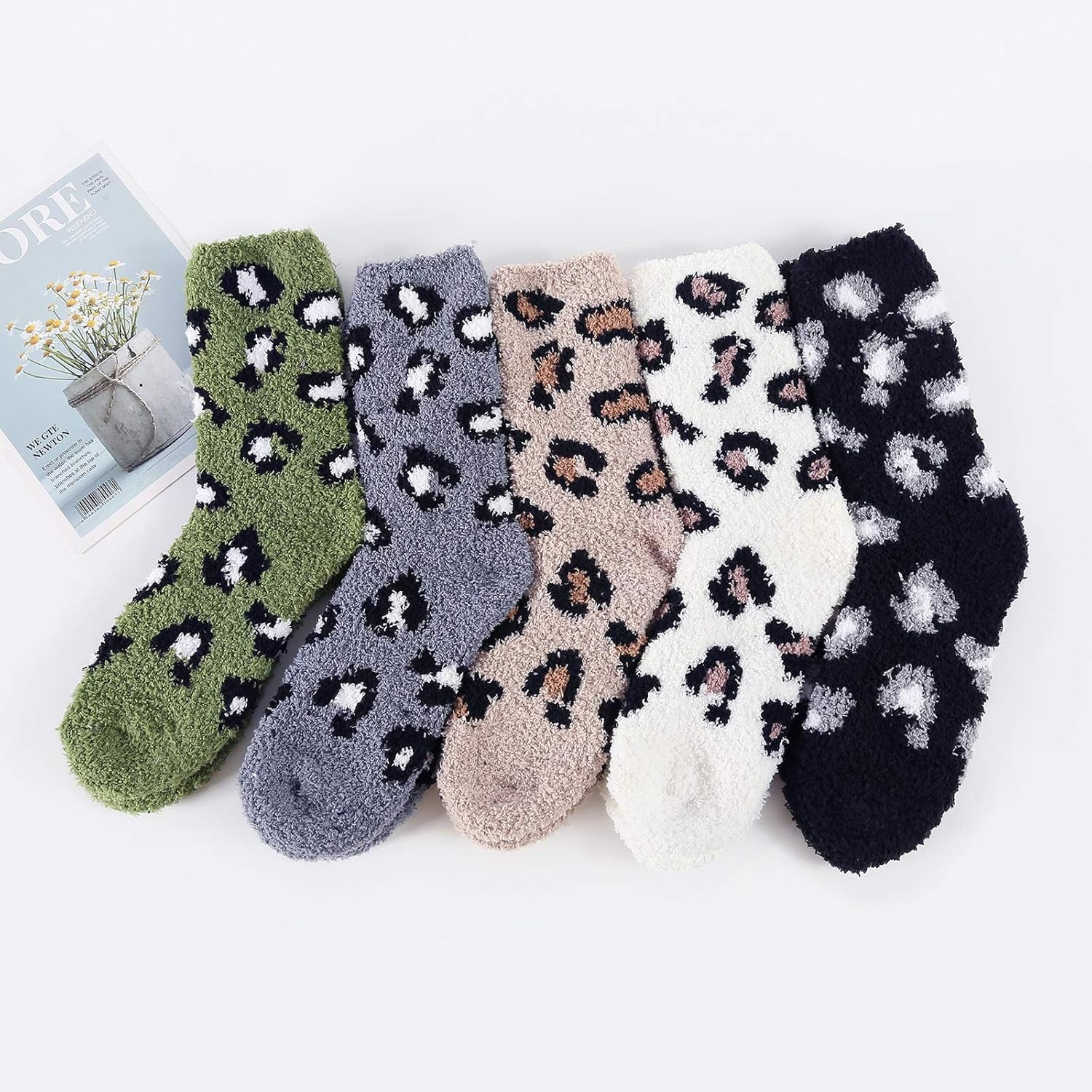 Womens Fuzzy Socks Warm Slipper Socks Winter Fluffy Socks Cozy Fuzzy Socks Athletic Fleece Socks Cute Crew Socks